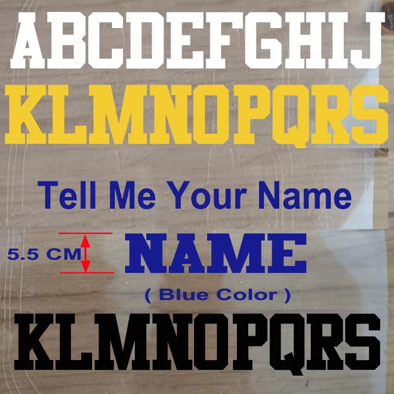 Table Tennis Name - 5.5CM Letter Stickers Custom Basketball Jerseys