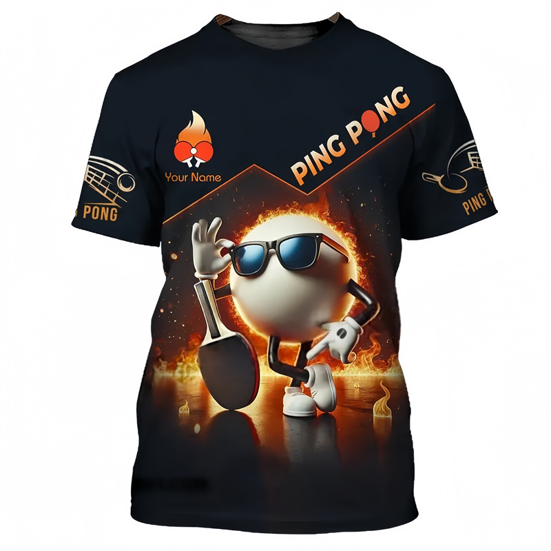 Table Tennis Pattern T Shirt F - Table Tennis Name 评论和价格