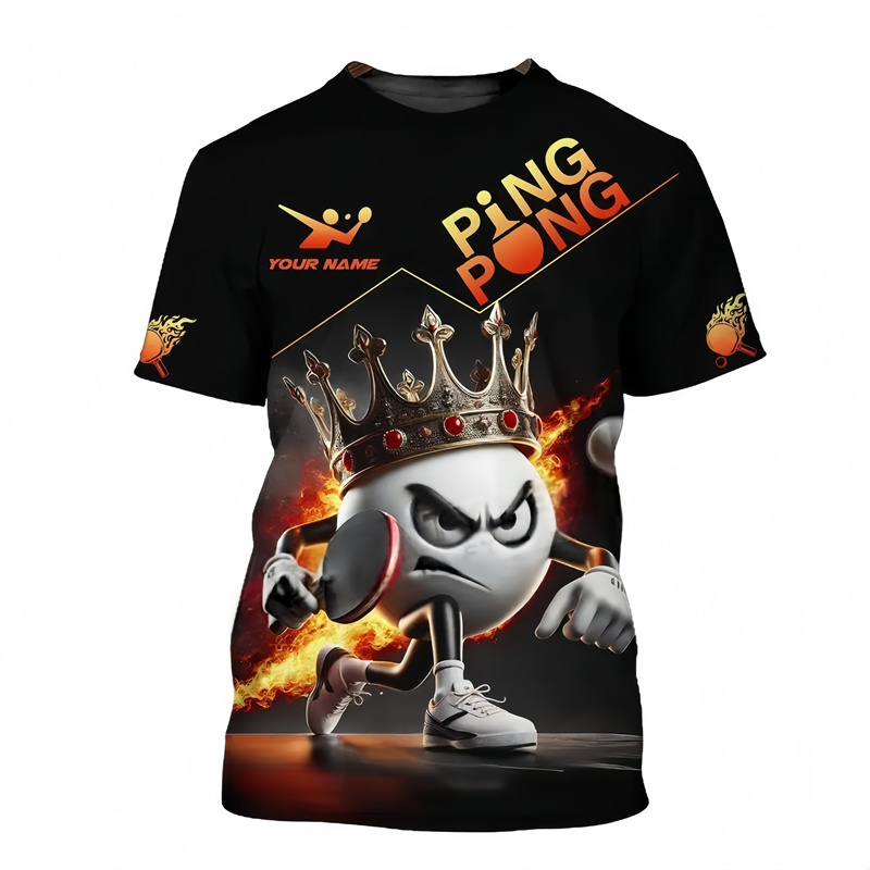 Table Tennis Pattern T Shirt F - Table Tennis Name 评论和价格