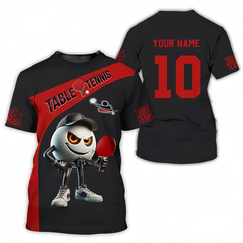Table Tennis Pattern T Shirt F - Table Tennis Name 评论和价格