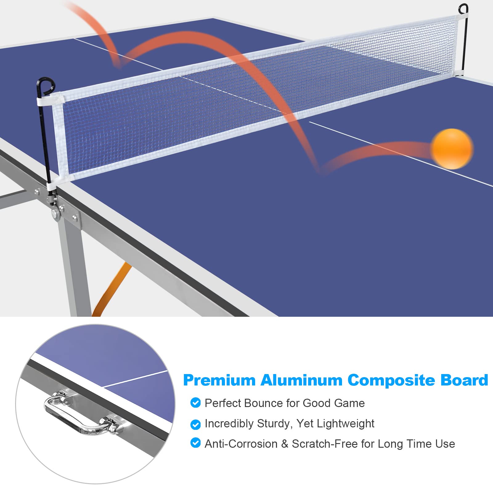 6X3ft Portable Ping Pong Table - Table Tennis Usa Team 评论和价格